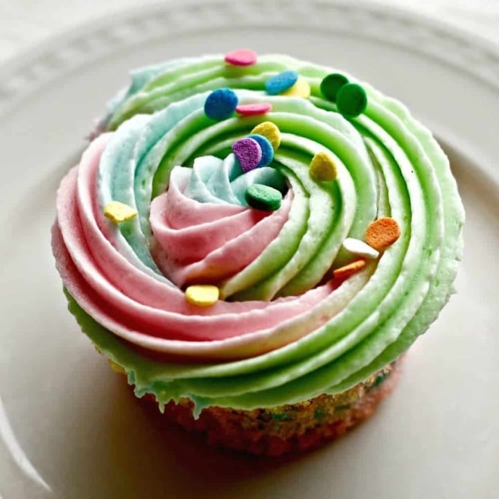 multi colored rainbow cupcakes