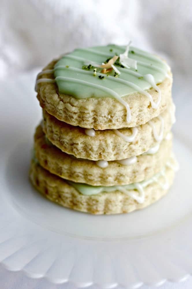 Coconut Lime Shortbread Cookies