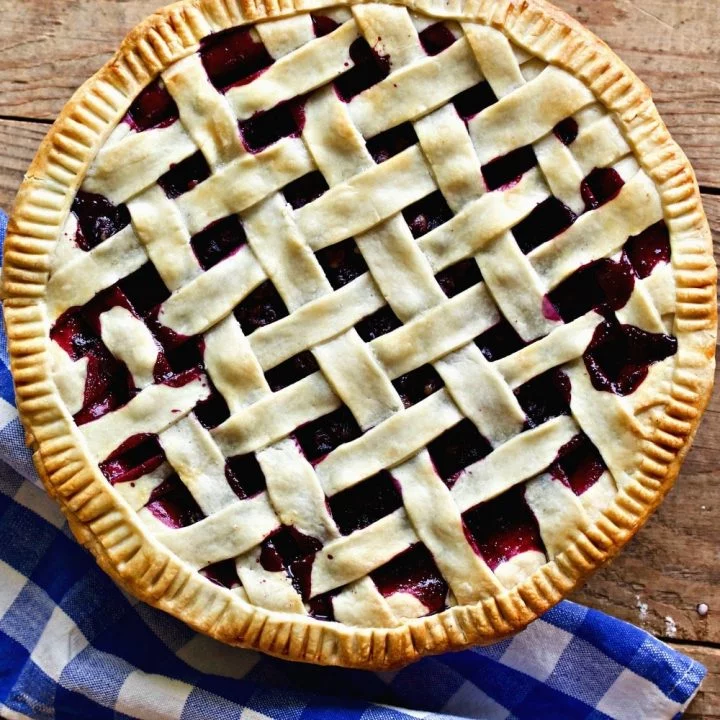 Blueberry Lime Pie with a coconut oil crust