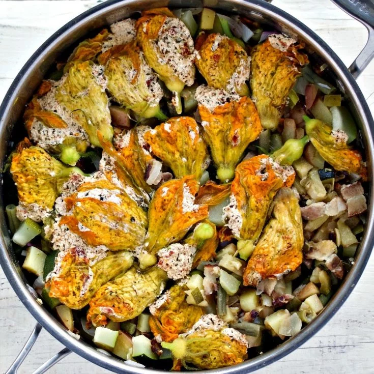 Stuffed Squash Blossom Stir Fry