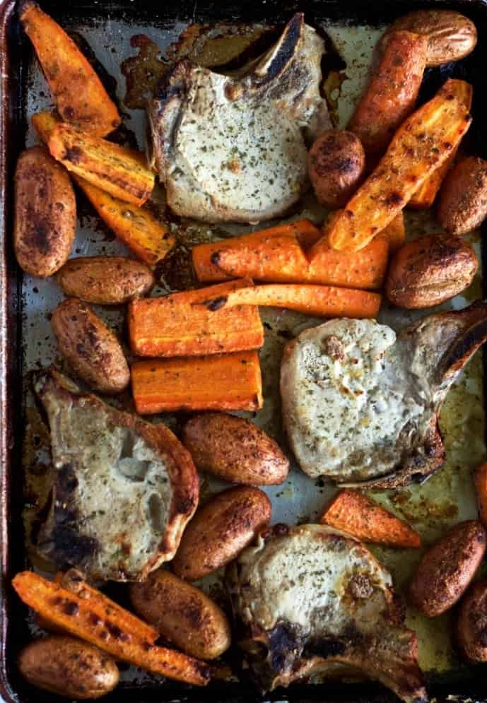 Sheet Pan Pork Chop Dinner
