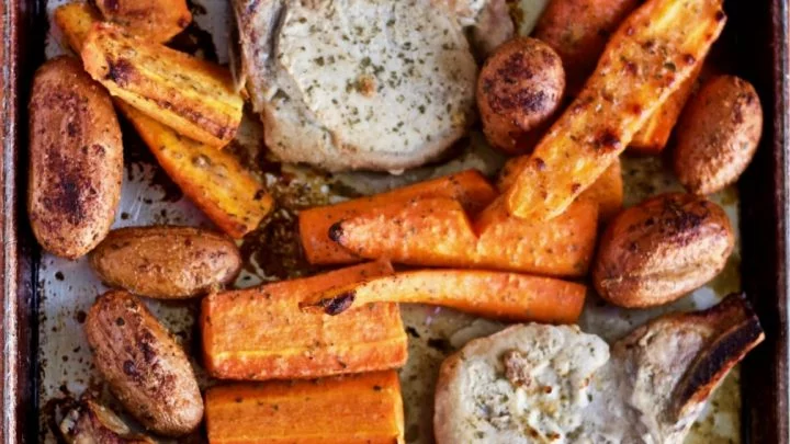 Sheet Pan Pork Chop Dinner