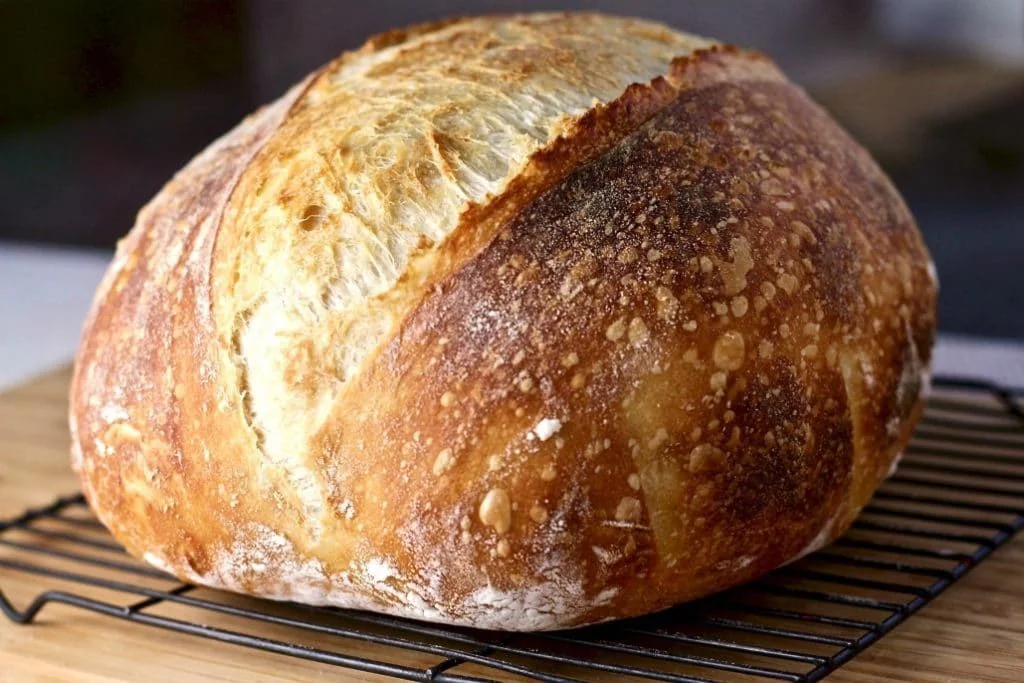Crusty Dutch Oven Sourdough Bread - Ambers Kitchen Cooks