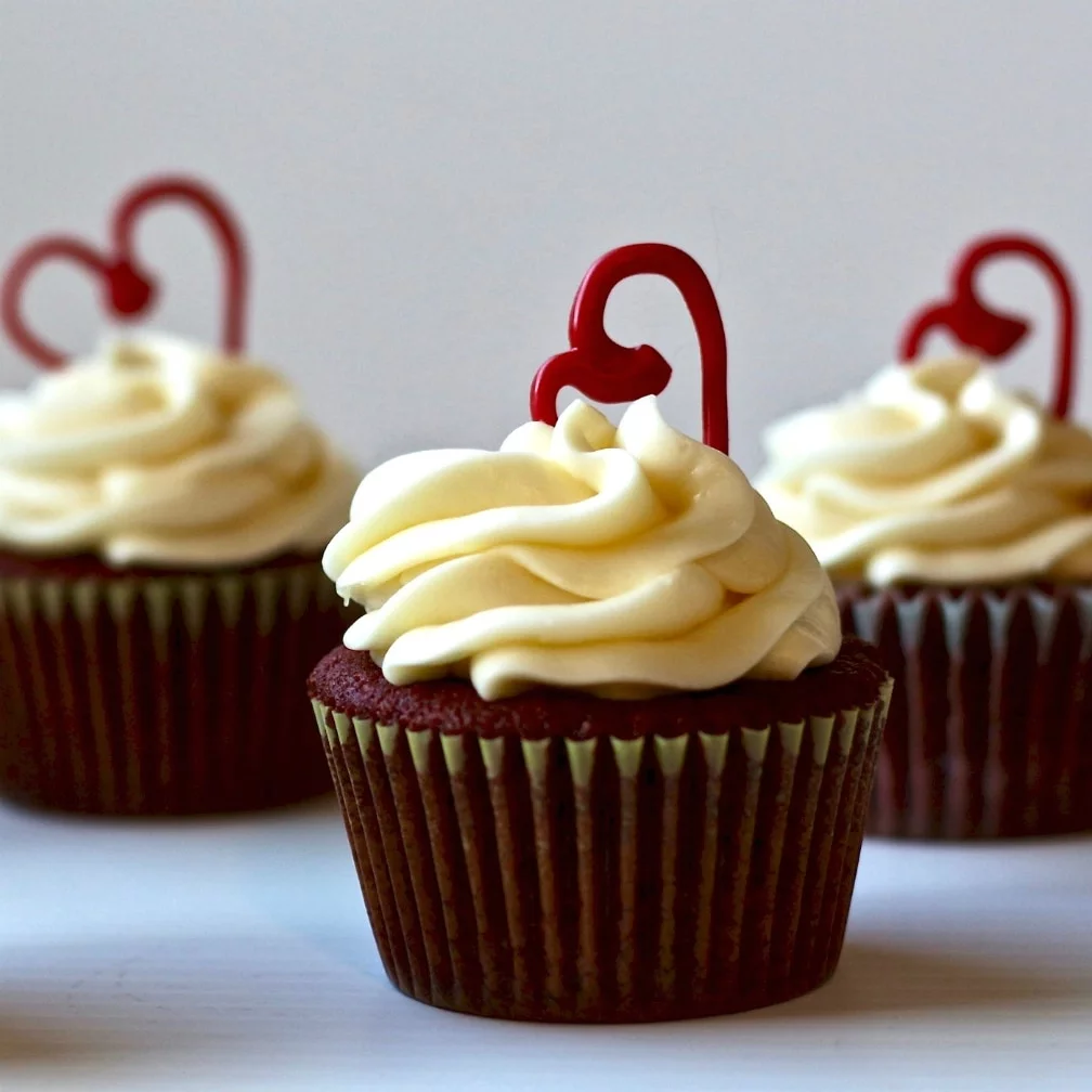 Red Velvet Cupcakes With Cream Cheese Frosting