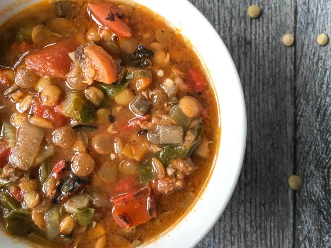 Easy Lentil Sausage Soup