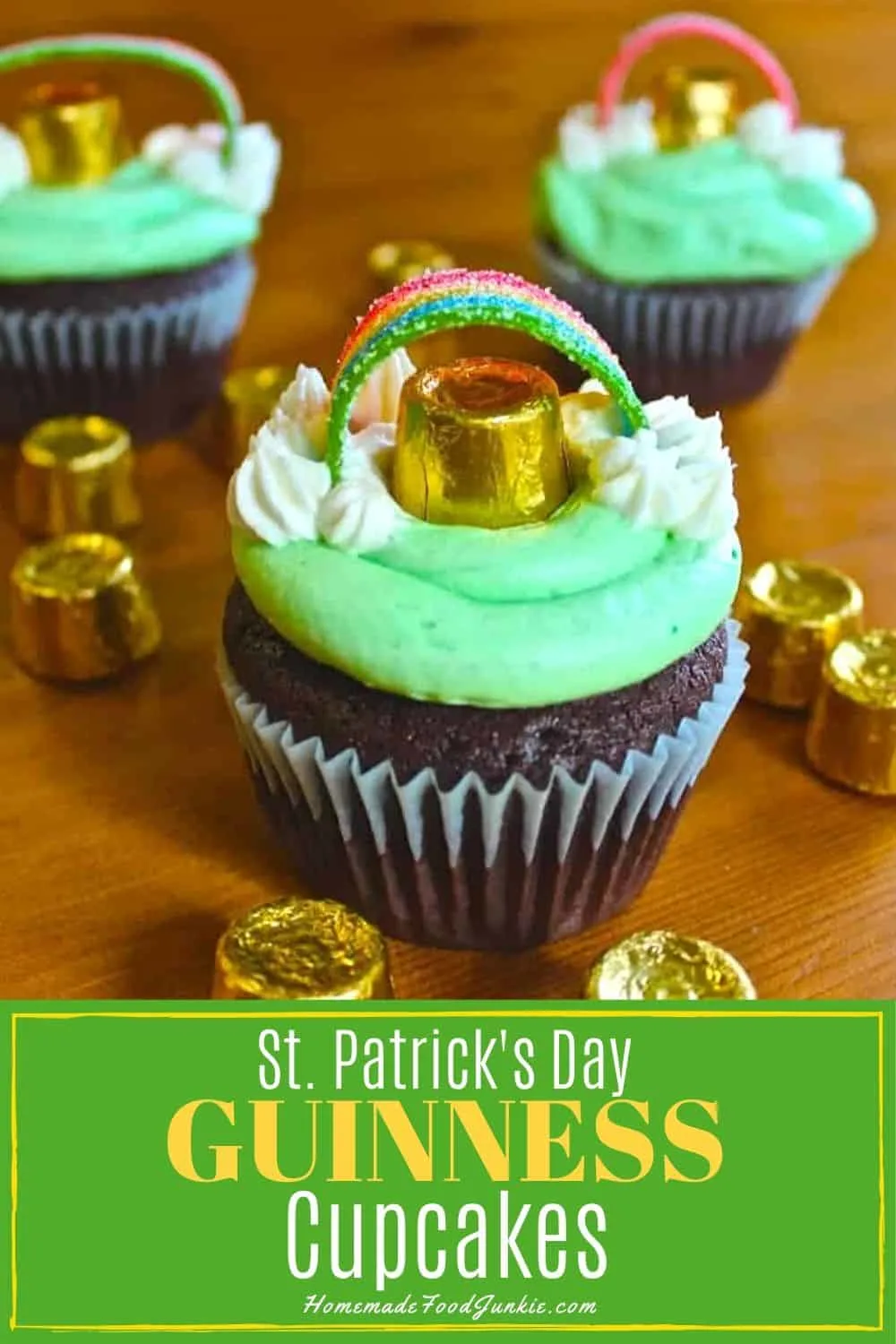 St. Patrick's Day Guinness Cupcakes-Pin Image