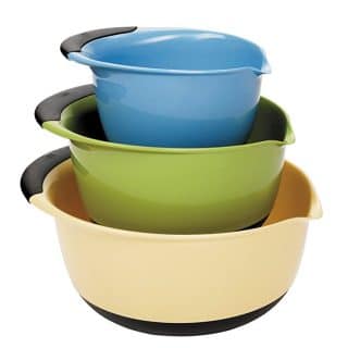 Oxo Good Grips 3-Piece Mixing Bowl Set, Blue/Green/Yellow