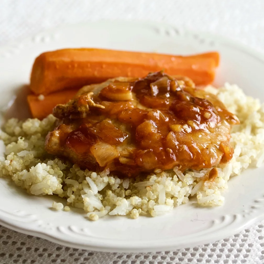 Instant Pot Pork Chop Dinner Plated