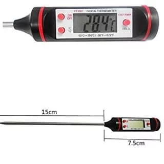 Chef Rimer Meat Thermometer Long Very Fast Accurate Instant Read Temperature Digital Food Probe For Cooking Grill Camping Bbq Candy Yogurt Dairy Beer Bread Milk Liquid With Battery