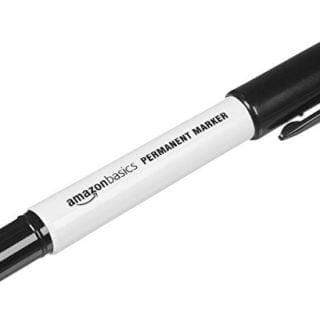 Amazonbasics Permanent Markers, Black, 12-Pack