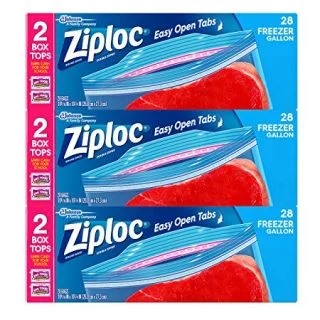 Ziploc Freezer Bags, Gallon, 3 Pack, 28 Ct
