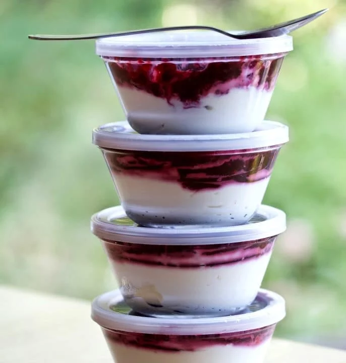 Single serving No bake blackberry Cheesecake cups