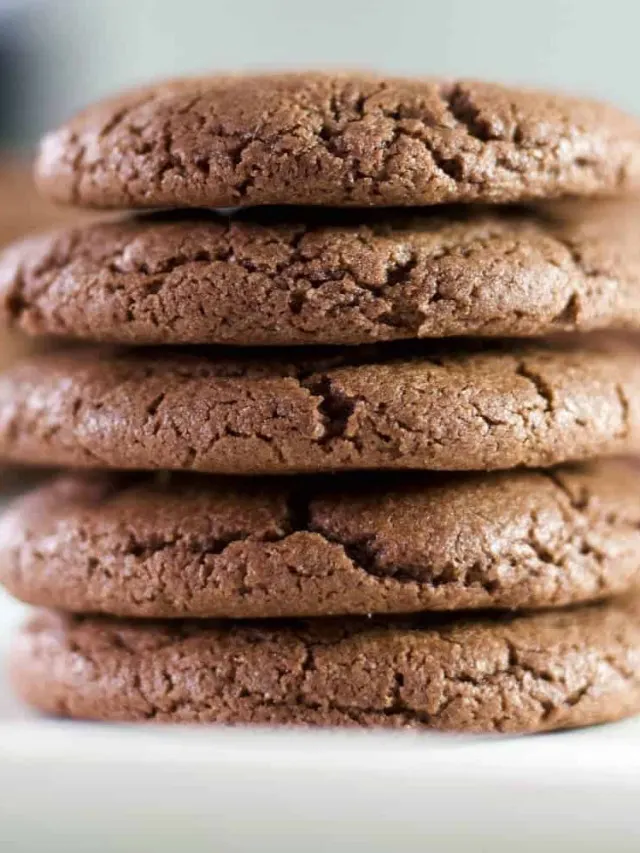 Chewy Chocolate Cookies In A Stack