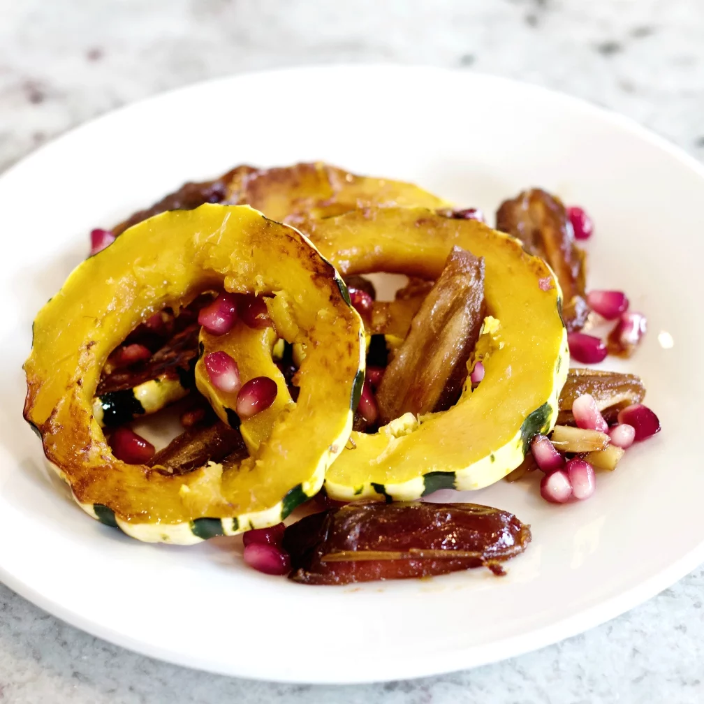 Delicata Squash Saute' On A White Plate.