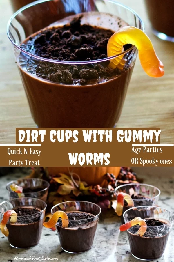 Easy Pumpkin Rice Krispie Treats 4 Dirt Cups With Gummy Worms