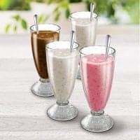 Kovot Set Of 4 Old Fashioned Soda Glasses And Spoons - (4) 13-Ounce Classic Ice Cream Soda Glasses &Amp; (4) Metal Spoons