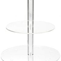Yestbuy 3 Tier Round Wedding Party Acrylic Cake Cupcake Tree Tower Maypole Display Stand 1 Pc/Pack (3 Tier Round With Base(4.7" Between 2 Layers))