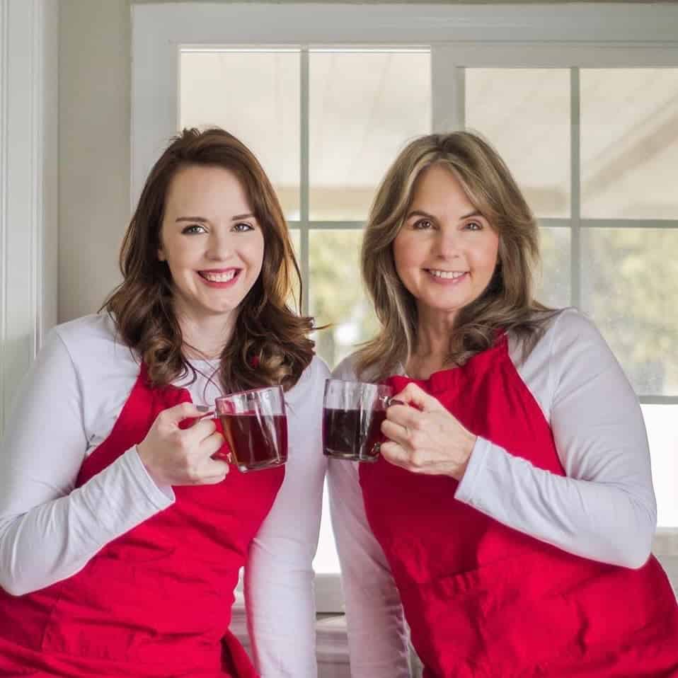 Kayti and Diane co-founders of Homemade Food Junkie with coffee