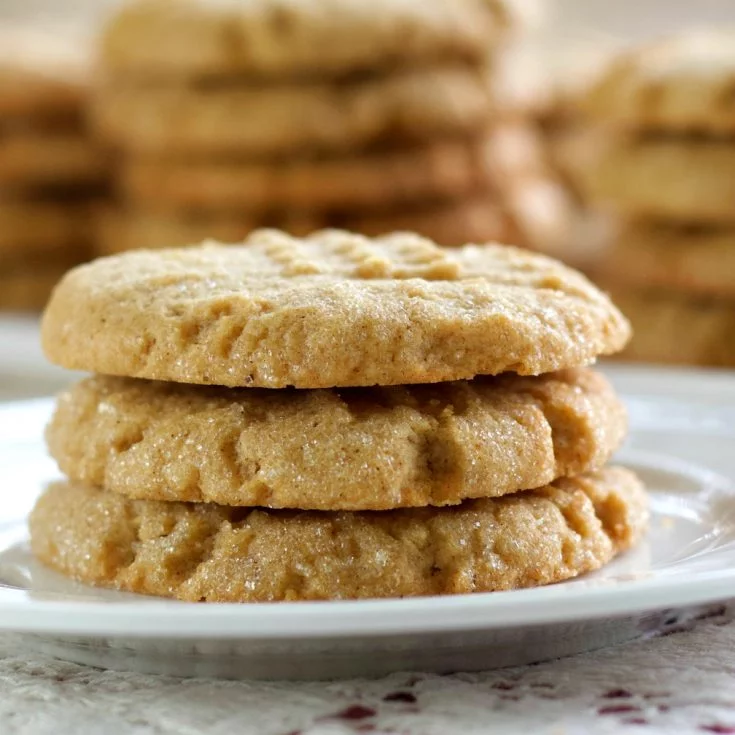 Sourdough Peanut Butter Cookies Stacked