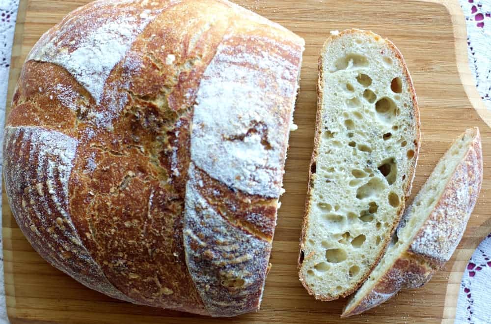 How to Score Sourdough Bread (Techniques for Better Oven Spring) 1 roasted garlic Rosemary Sourdough bread. sliced