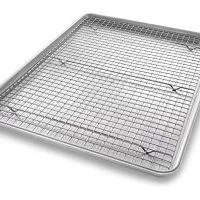 Usa Pan 1607Cr Bakeware Extra Large Sheet Baking Pan And Bakeable Nonstick Cooling Rack Set, Xl, Metal