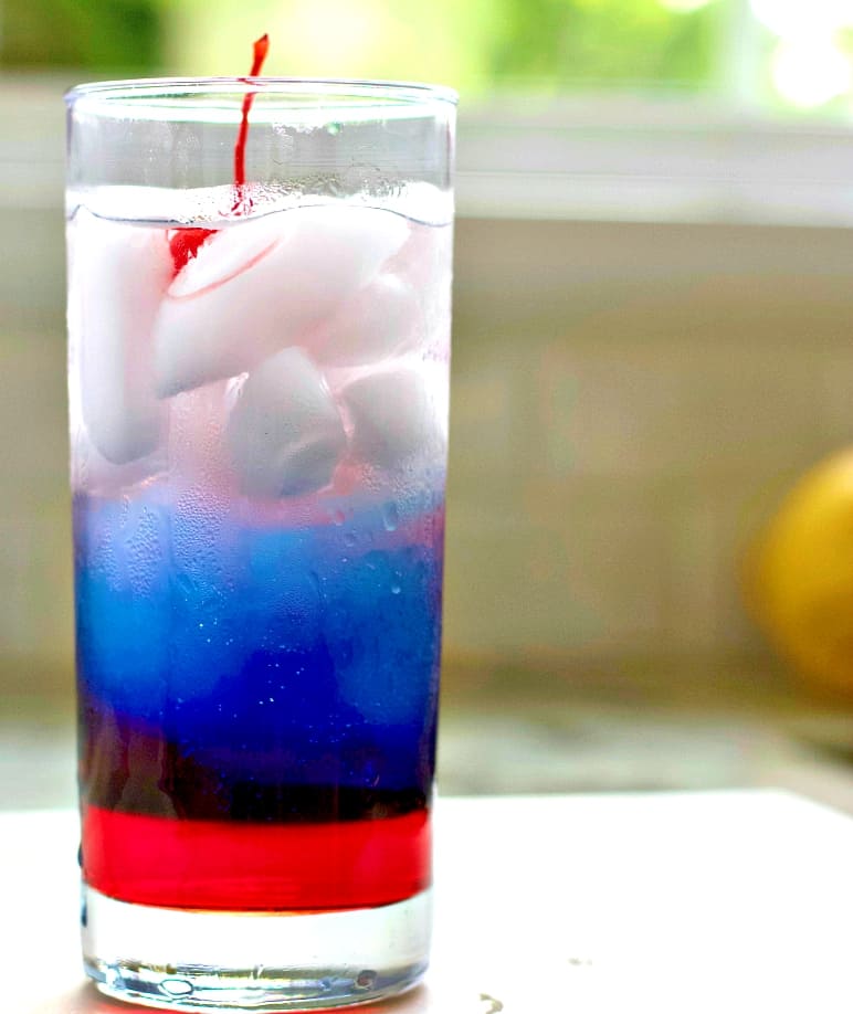 Red White and Blue Mixed drinks. 