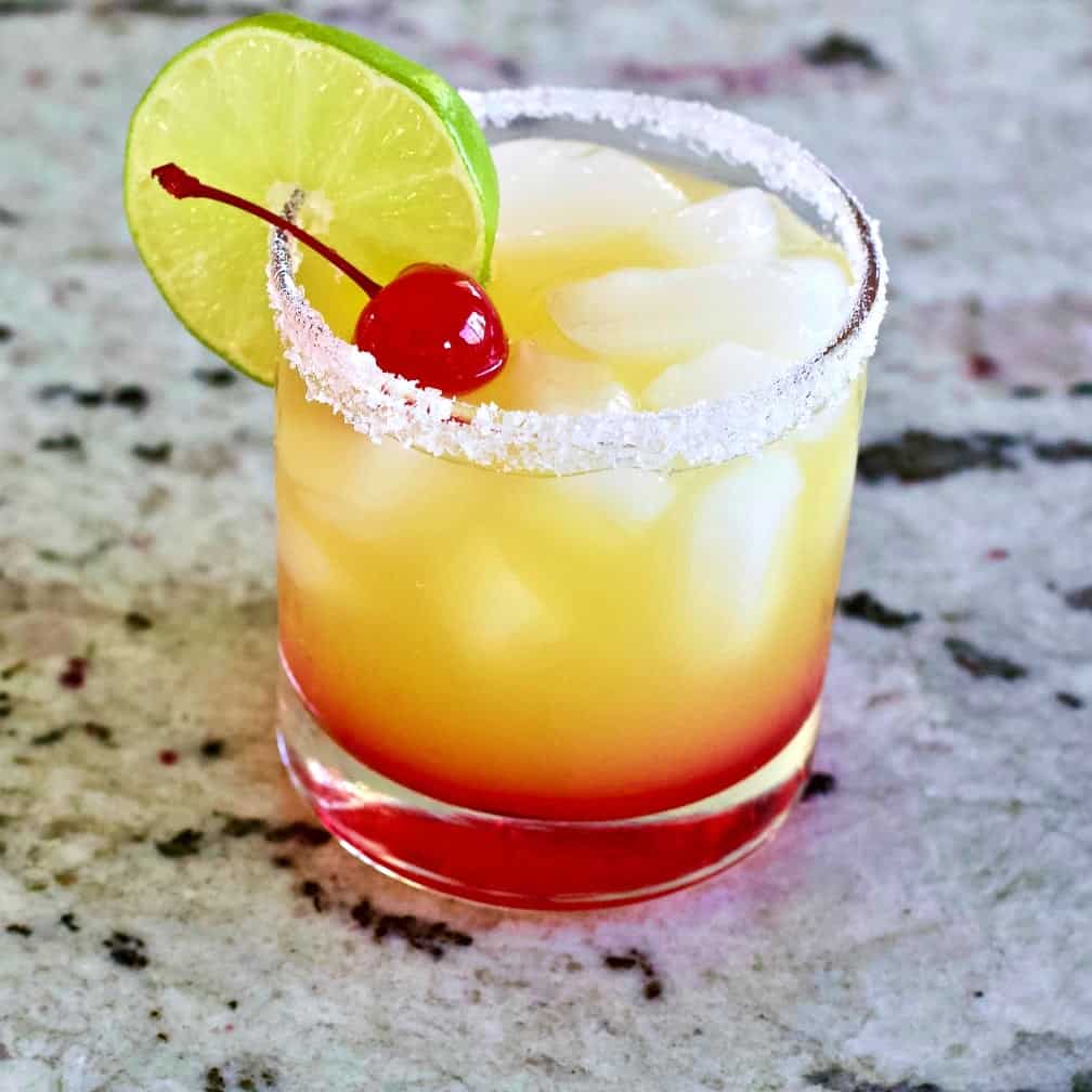 Tequila Sunrise Margarita On The Rocks 2 Tequila Sunrise Margarita