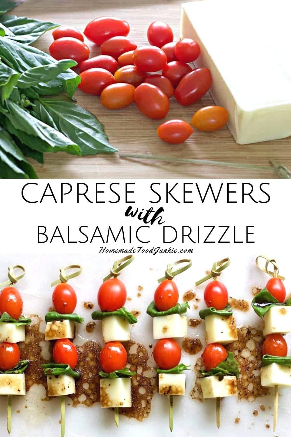 Caprese Skewers With Balsamic Drizzle-Pin Image