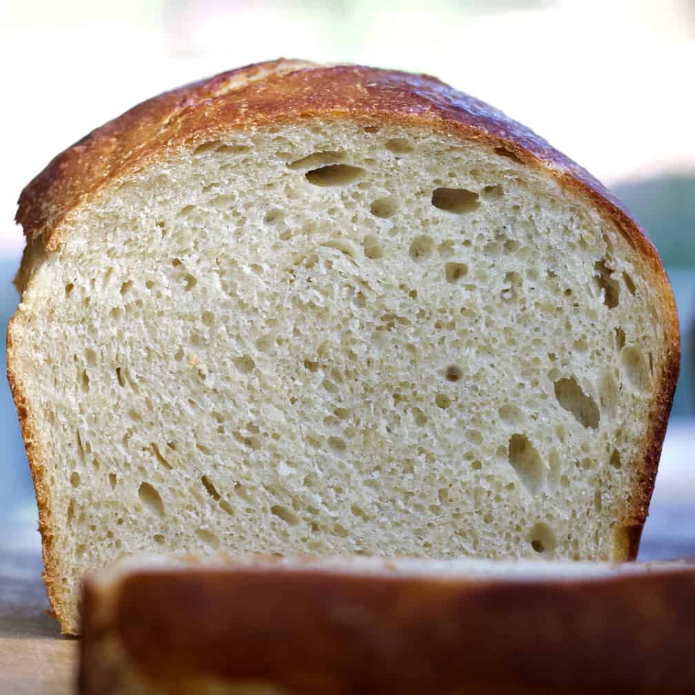 Soft Sourdough Sandwich Bread Sliced