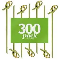Bamboo Knot Picks By Aevia - Disposable Eco-Friendly&Nbsp;Cocktail Skewers - Biodegradable And Compostable - Great For Appetizers And Hors' D'oeuvre (4&Quot;, 300 Pack)
