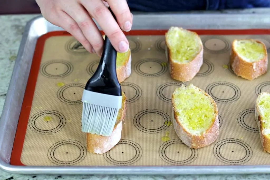 Brushing Oil On Bruschetta