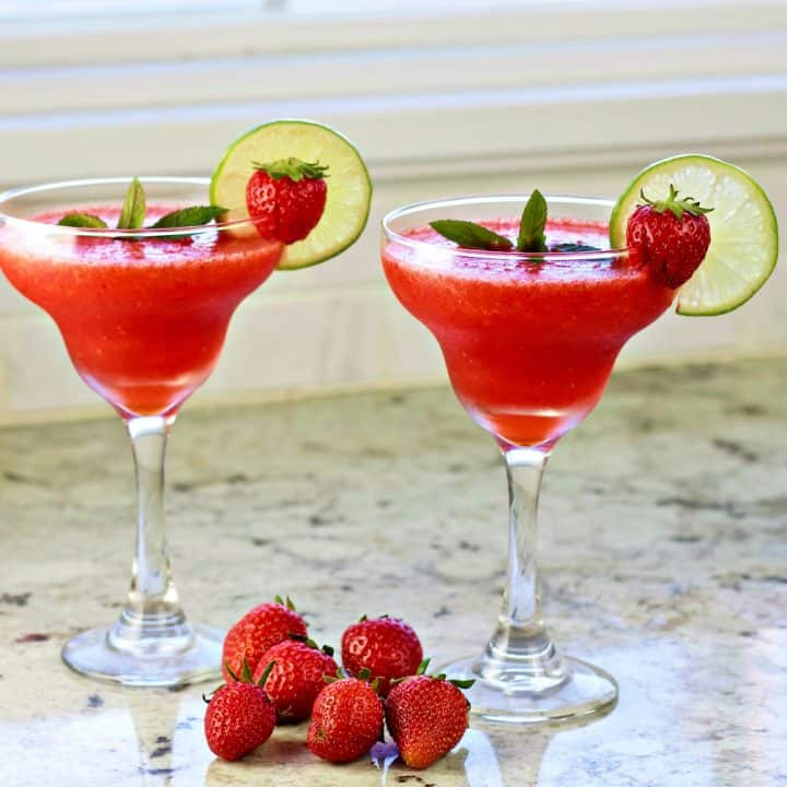 Strawberry Daiquiri Recipe with Malibu Coconut Rum | Homemade Food Junkie