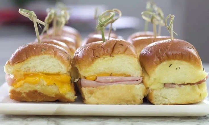 Tray Of Ham And Cheese Sliders