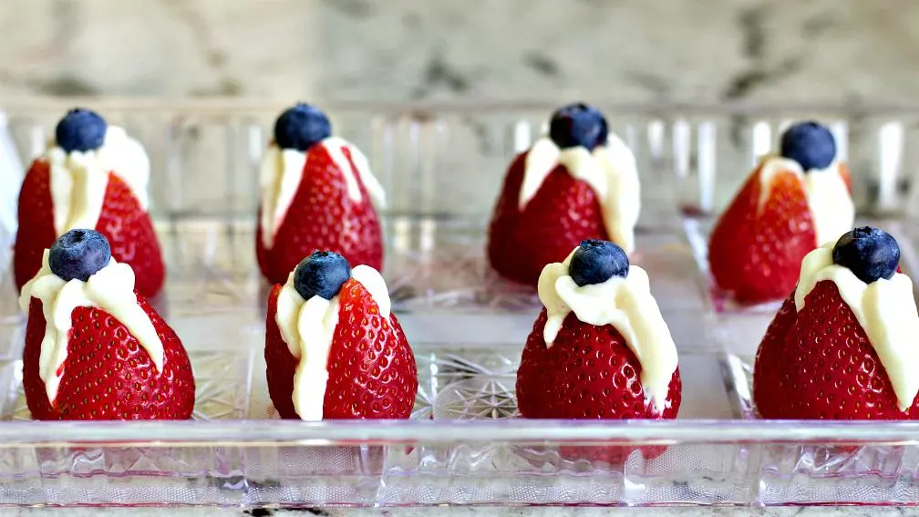 Strawberry Bites On A Party Tray.