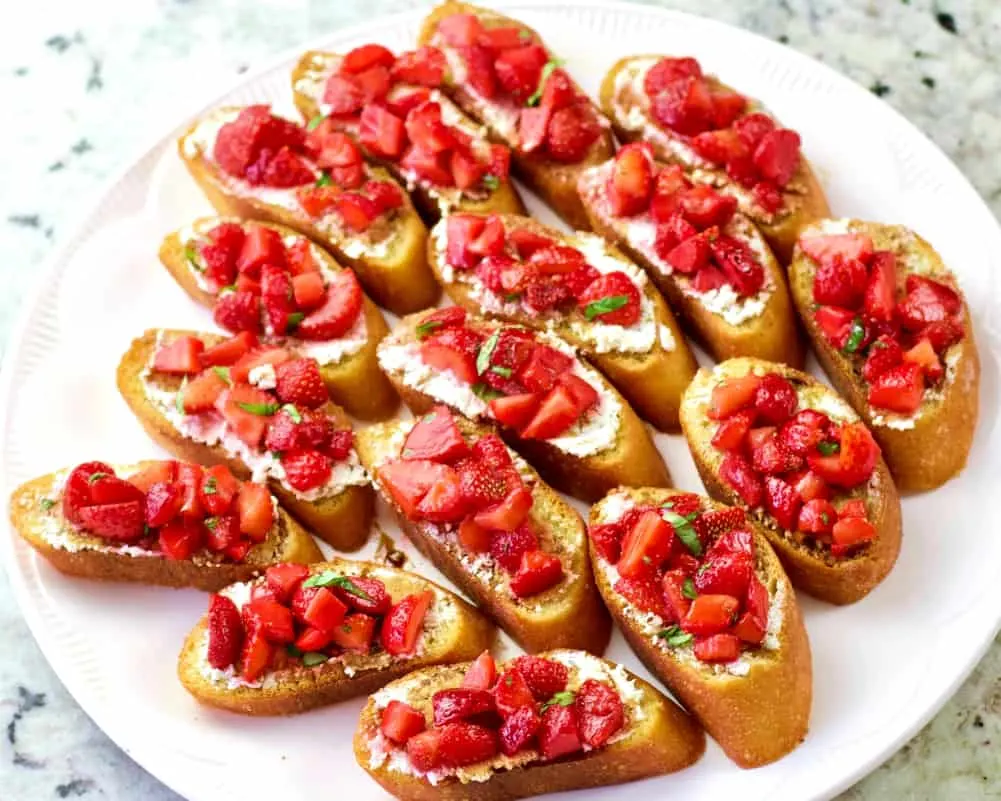 Decadent Whipped Goat Cheese With A Blueberry Compote 6 Strawberry Basil Bruschetta