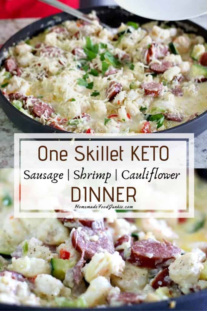 Low Carb Chicken Alfredo 2 One Skillet Keto Dinner-Pin Image