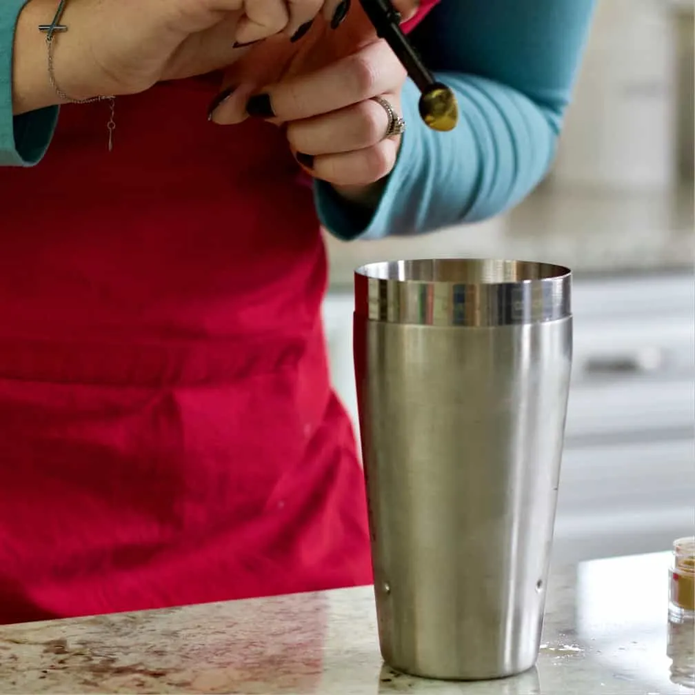 Add The Glittery Luster Powder To The Cocktail Shaker