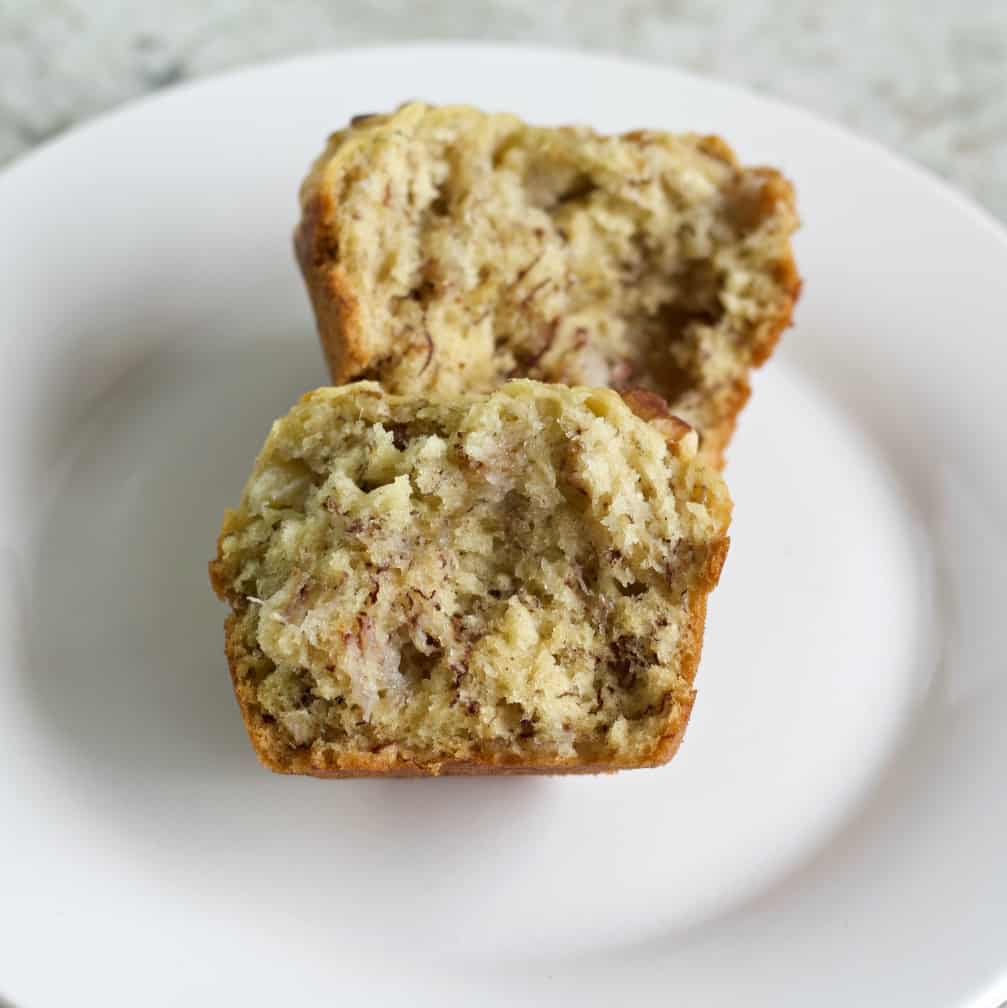Delicious Moist Banana Nut Muffins 2 Opened Banana Nut Muffin