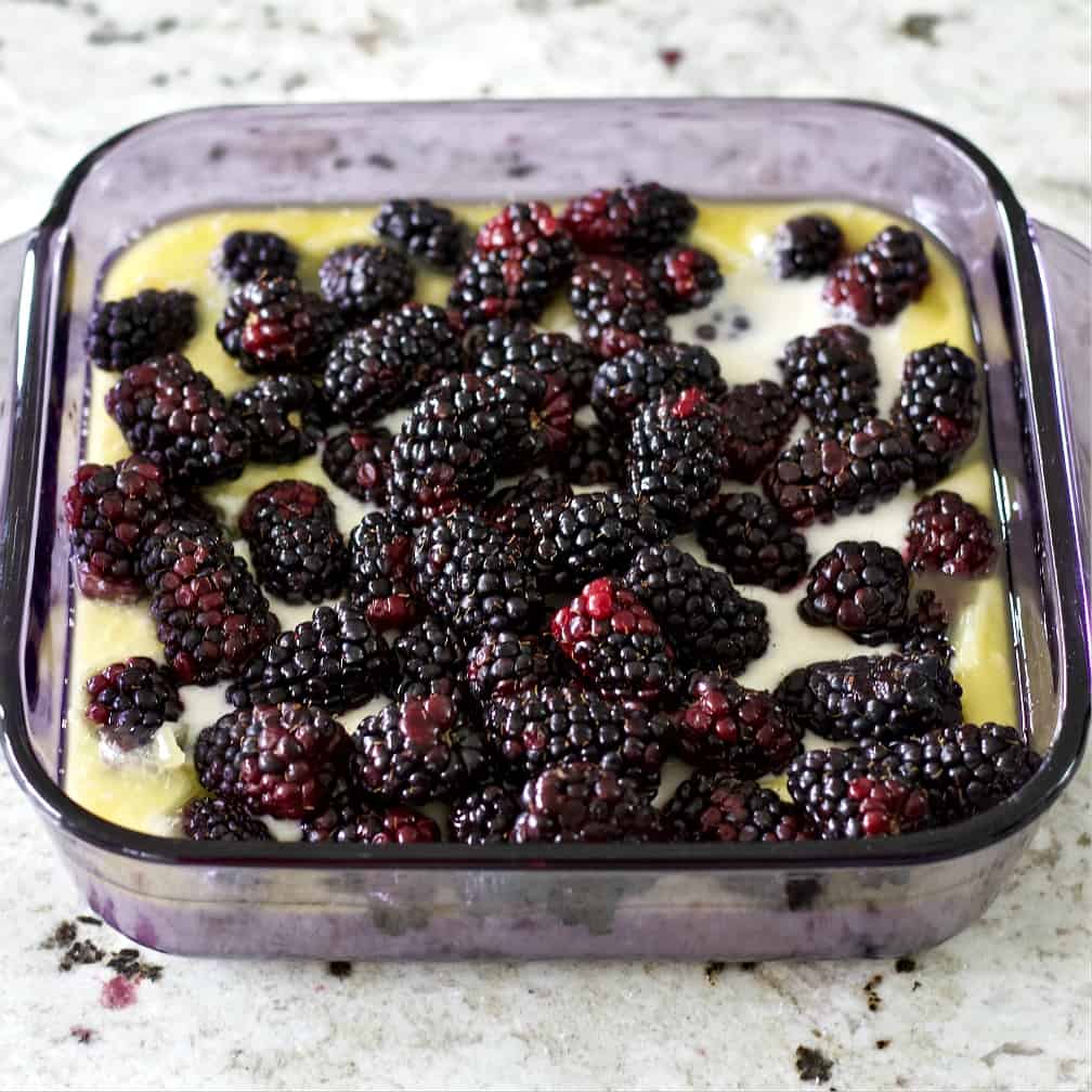 Pour The Blackberries Over The Batter