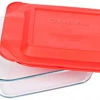 Pyrex Basics 8 Square With Red Cover