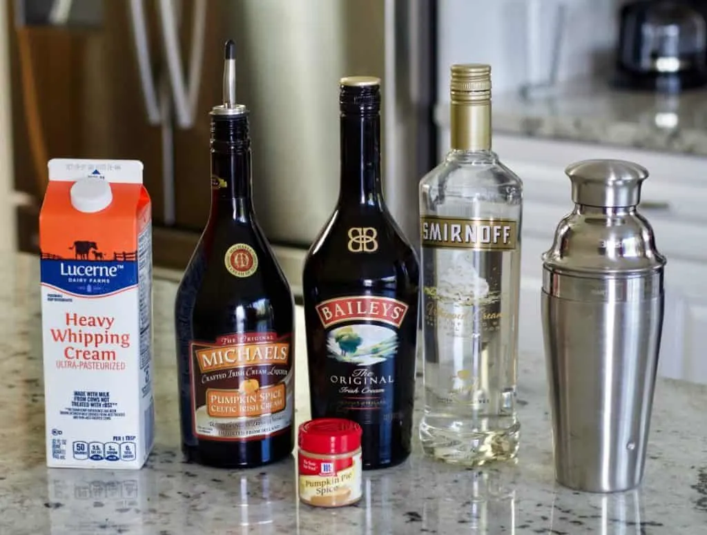 Ingredients For The Pumpkin Spice Martini