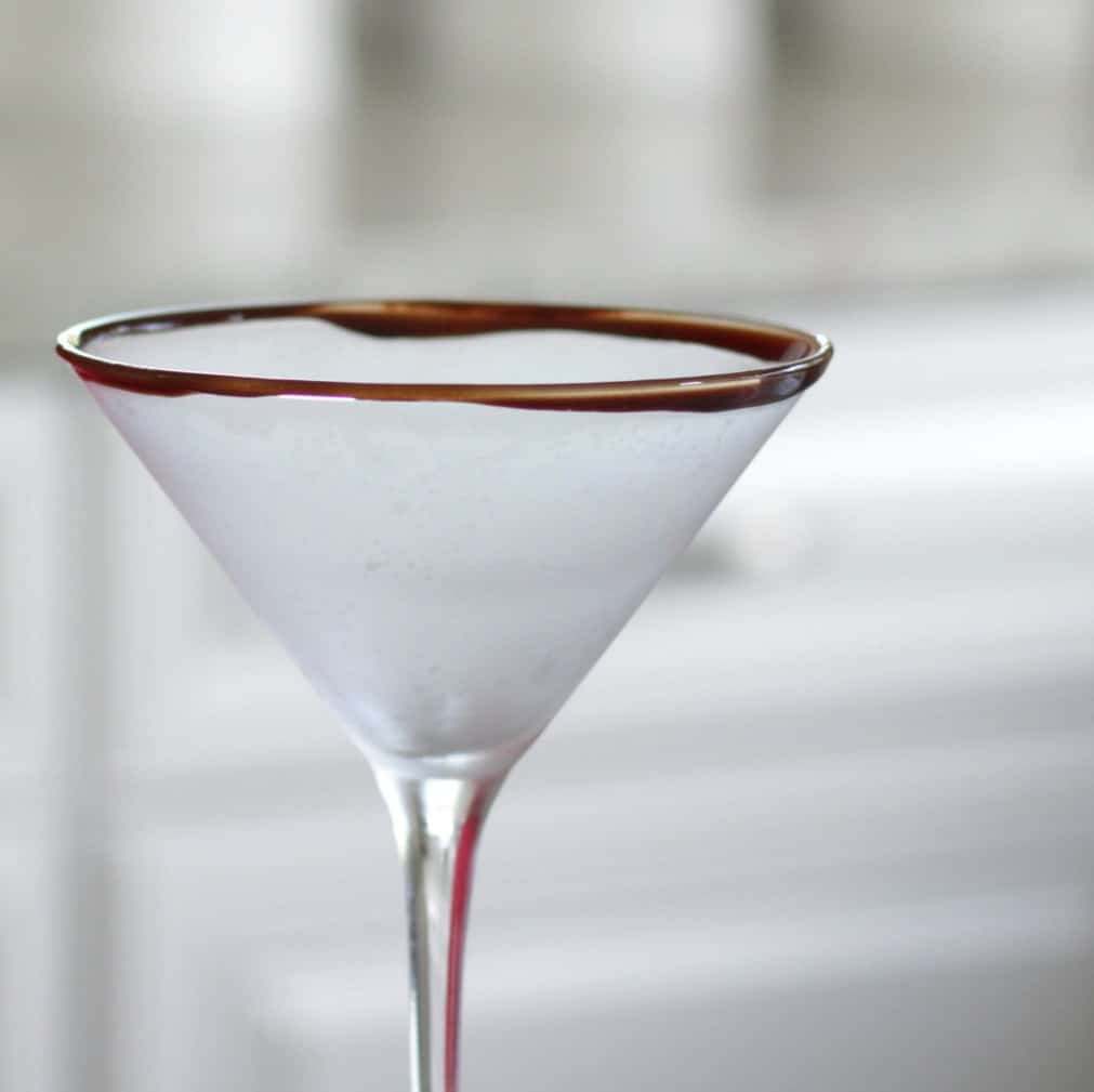 Chocolate Martini Recipe-After Dinner Drink 8 A Chocolate Syrup Rim On A Martini Glass
