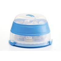 Prepworks by Progressive Collapsible Cupcake and Cake Carrier, 24 Cupcakes, 2 Layer, Easy to Transport Muffins, Cookies or Dessert to Parties - Blue - In Amazon Frustration Free