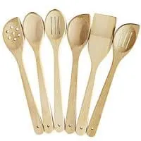 Healthy Cooking Utensils Set - 6 Wooden Spoons For Cooking &Ndash; Natural Nonstick Hard Wood Spatula And Spoons &Ndash; Uncoated And Unglued &Ndash; Durable Eco-Friendly And Safe Kitchen Cooking Tools.