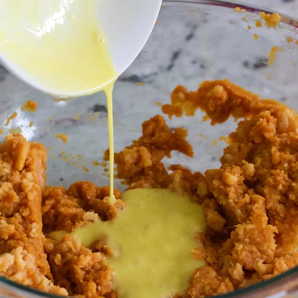 Sweet Potato Pumpkin Pie Recipe 14 Add Beaten Eggs To Sweet Potato Mixture