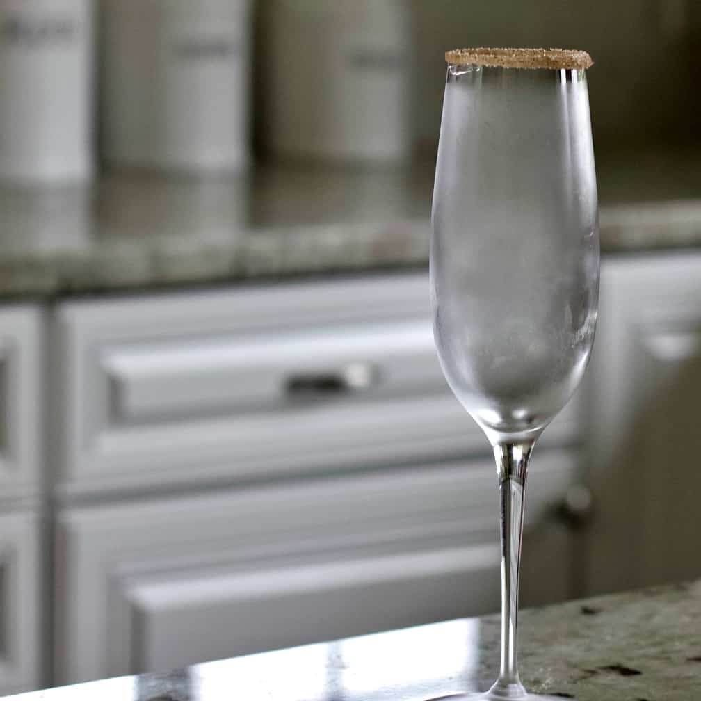 Apple Cider Mimosa Champagne Cocktail 3 Chilled And Rimmed Champagne Glass