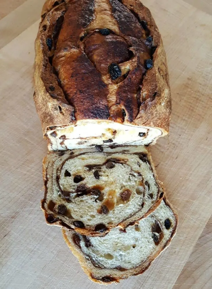 Cinnamon Raisin Bread Sliced