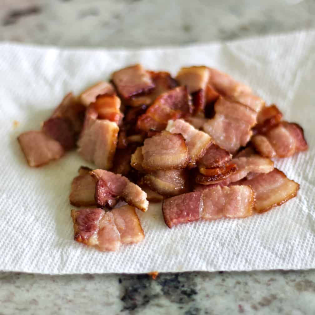 Drained Cooked Bacon On A Paper Towel
