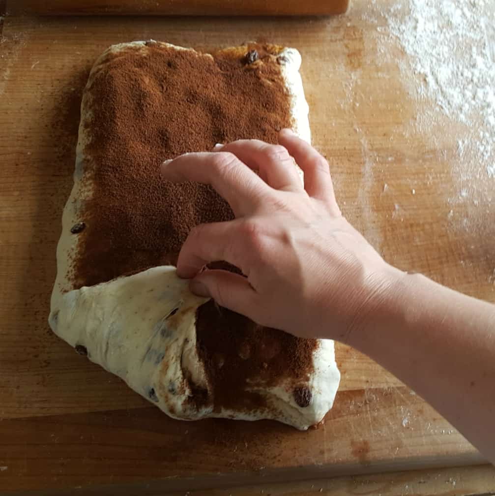 Delicious Soft Sourdough Cinnamon Bread 13 Fold Front Corners To Center. Cinnamon Raisin Bread