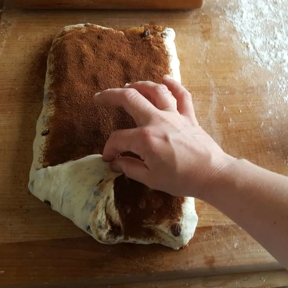 Fold Front Corners To Center. Cinnamon Raisin Bread